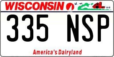 WI license plate 335NSP
