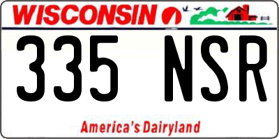 WI license plate 335NSR