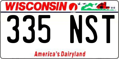 WI license plate 335NST