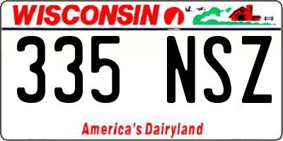WI license plate 335NSZ