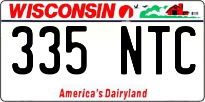 WI license plate 335NTC