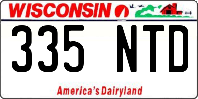 WI license plate 335NTD