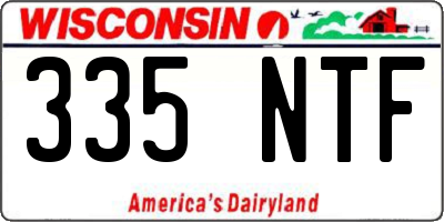 WI license plate 335NTF