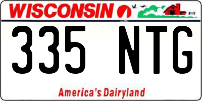 WI license plate 335NTG