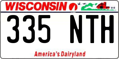 WI license plate 335NTH