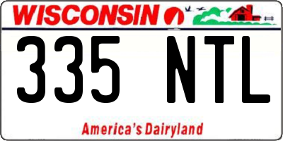WI license plate 335NTL
