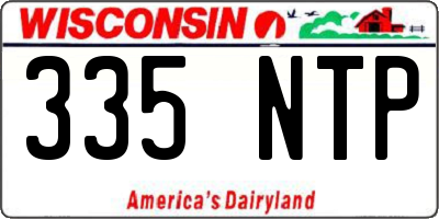 WI license plate 335NTP