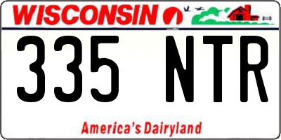 WI license plate 335NTR