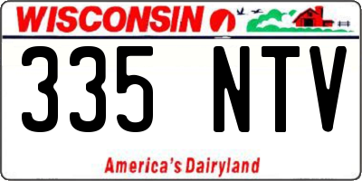 WI license plate 335NTV