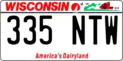 WI license plate 335NTW