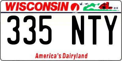 WI license plate 335NTY