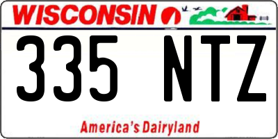 WI license plate 335NTZ