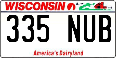 WI license plate 335NUB
