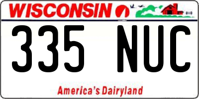 WI license plate 335NUC