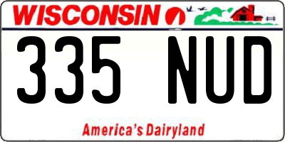 WI license plate 335NUD