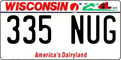 WI license plate 335NUG