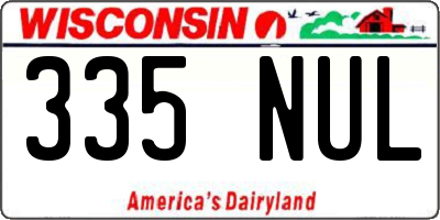 WI license plate 335NUL