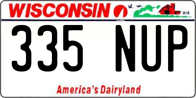 WI license plate 335NUP