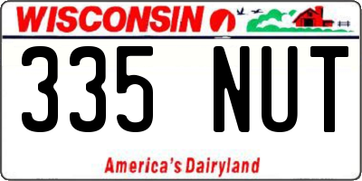 WI license plate 335NUT