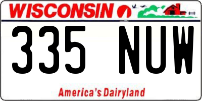 WI license plate 335NUW