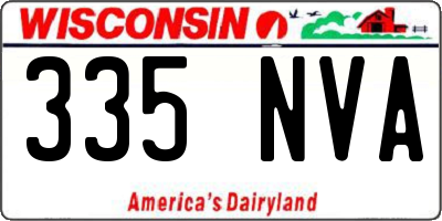 WI license plate 335NVA