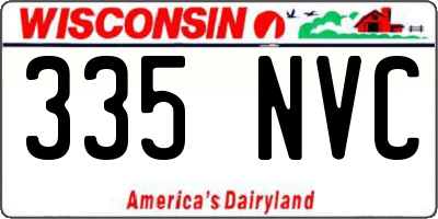 WI license plate 335NVC