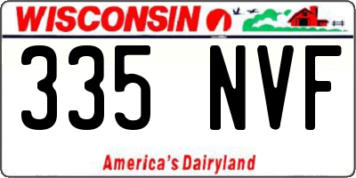 WI license plate 335NVF