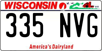 WI license plate 335NVG