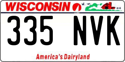 WI license plate 335NVK
