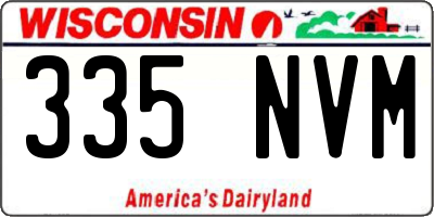 WI license plate 335NVM