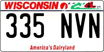 WI license plate 335NVN