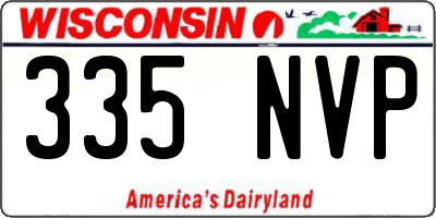 WI license plate 335NVP