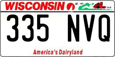 WI license plate 335NVQ