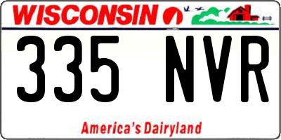 WI license plate 335NVR