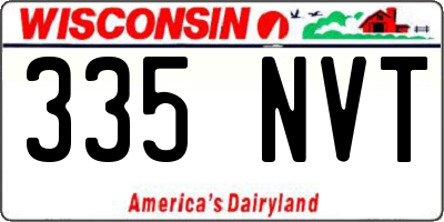WI license plate 335NVT