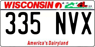 WI license plate 335NVX