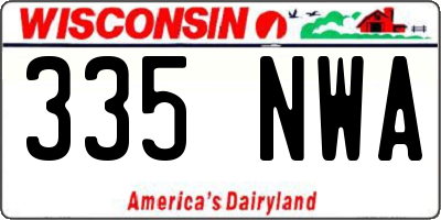 WI license plate 335NWA