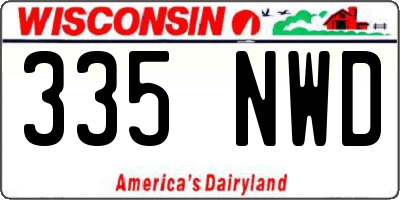 WI license plate 335NWD