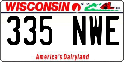 WI license plate 335NWE
