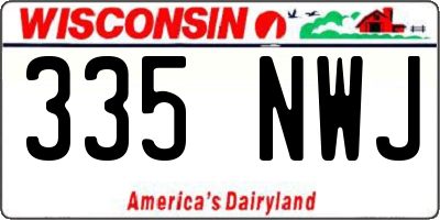 WI license plate 335NWJ