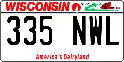 WI license plate 335NWL
