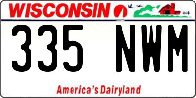 WI license plate 335NWM