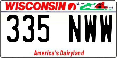 WI license plate 335NWW