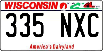 WI license plate 335NXC