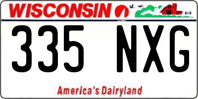 WI license plate 335NXG