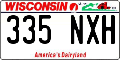 WI license plate 335NXH