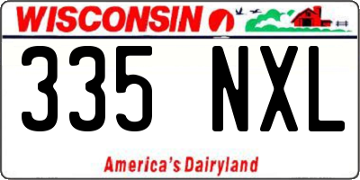 WI license plate 335NXL