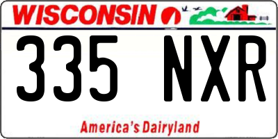 WI license plate 335NXR