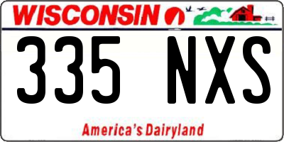 WI license plate 335NXS