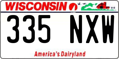 WI license plate 335NXW